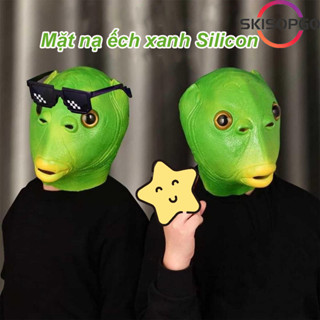 【SKISOPGO Mặt Nạ Cá da xanh,Mặt nạ ếch xanh Silicon , hài hước và thú vị,Thích hợp cho các bữa tiệc và hơn thế nữa