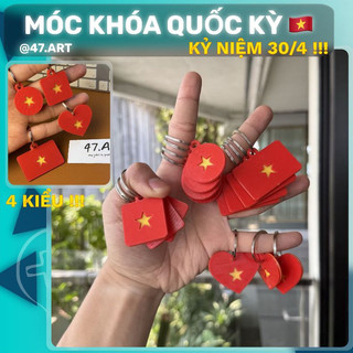 Móc khóa Cờ Việt Nam Kỷ Niệm 30/4 [CHÍNH HÃNG 47.ART] móc khóa xe hơi, Quốc Kỳ