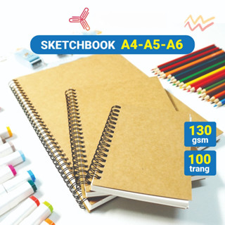 [SIÊU HOT] Sổ Sketchbook A4 A5 A6 100 trang dày 100gsm – Sổ Tay Vẽ Chì Phác Thảo