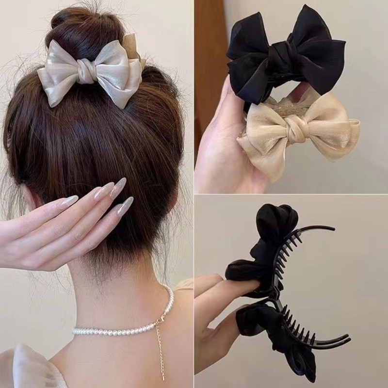 OXXGGKAO Thời Trang Nơ Bun Kẹp Tóc Nơ Kẹp Tóc Nơ Tóc Barrette Kẹp