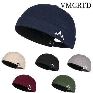  VMCRTD Docker Cap Mũ không vành có thể điều chỉnh thoáng khí Mũ da dưa thời trang Màu trơn Retro Thêu Mũ Hip Hop Mùa hè Xuân 