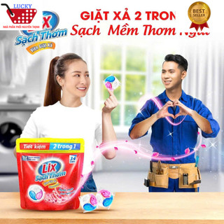  Nguyên túi 34 viên giặt xả 2 trong 1 Lix hương nước hoa sạch thơm mát suốt ngày dài Cty Lixco Việt Nam 
