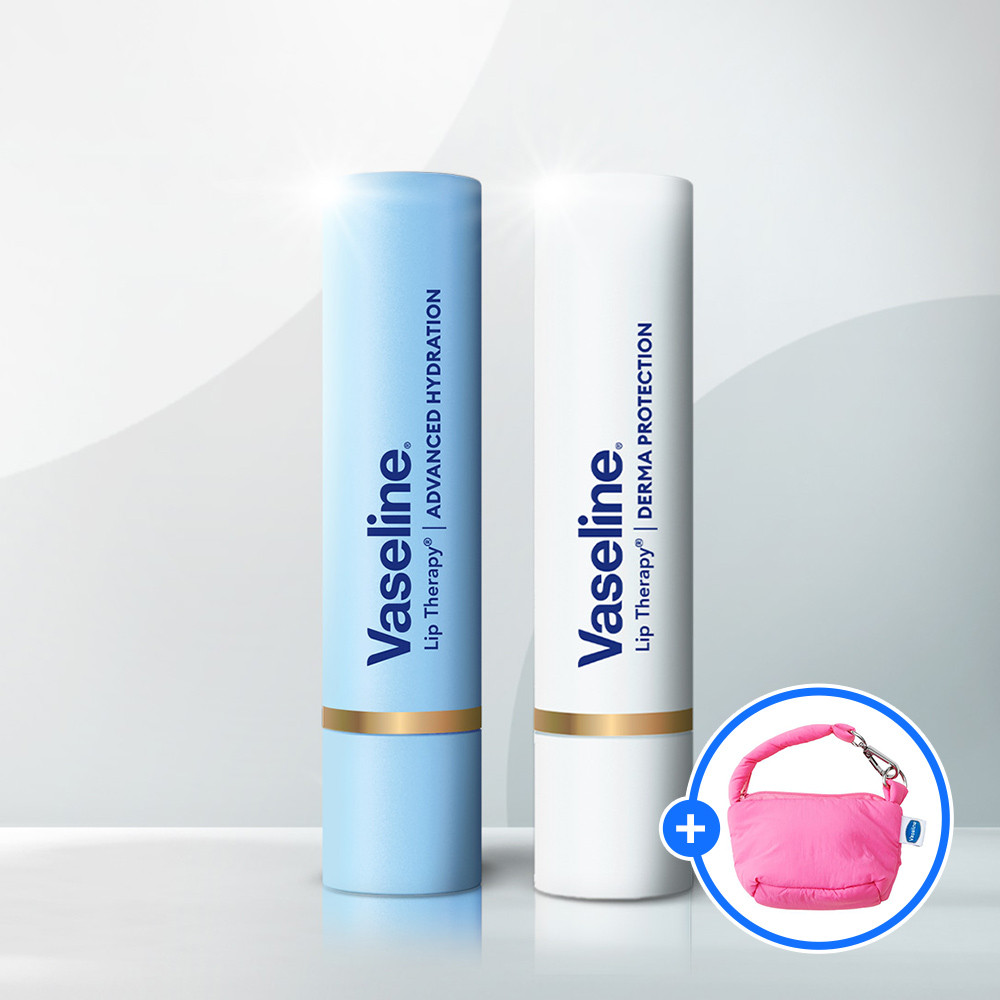 Vaseline Derma Protection Serum Lip Balm 3g + Advanced Hydration Serum Lip Balm 3g