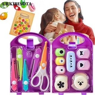 URKIBESOTA Bộ hình đục lỗ thủ công dành cho trẻ em, Bộ thủ công DIY Projects Manual DIY Puncher Craft Set, Nhựa có hộp lưu trữ Máy cắt hình dạng