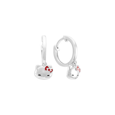 Bông tai trẻ em Bạc PNJ ❤️ HELLO KITTY 0000W000125