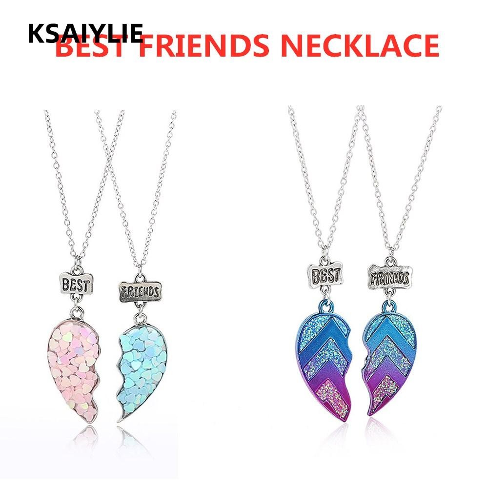 Ksaiylie 2 Cái / bộ Vòng Cổ Bé Gái Người Bạn Thân Nhất Unisex Cặp Đôi Dây Chuyền Mặt Dây Chuyền