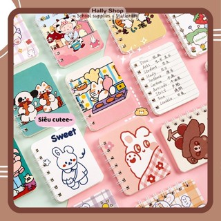 Sổ tay lò xo kép, sổ ghi chú A7 dễ thương nhiều hình tiện lợi dành cho học sinh văn phòng - Hally shop