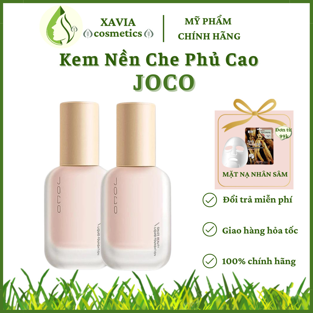 Kem nền trang điểm JOCO - Kem nền JOCO che phủ cao, che khuyết điểm, kiểm dầu, chống nước, nâng tông trắng hồng tự nhiên