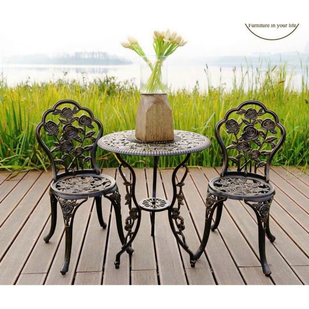 Bộ bàn ghế nhôm đúc sân vườn JT Home Decor Tân cổ điền NK - Ghế