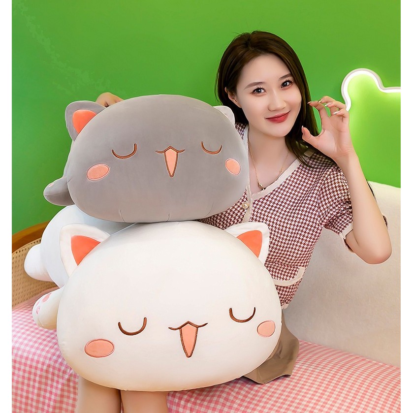 Gấu bông Mèo Peach & Goma gối ôm mèo hình thú con mèo mềm mại Thú nhồi bông cao cấp Quà tặng dễ thươ