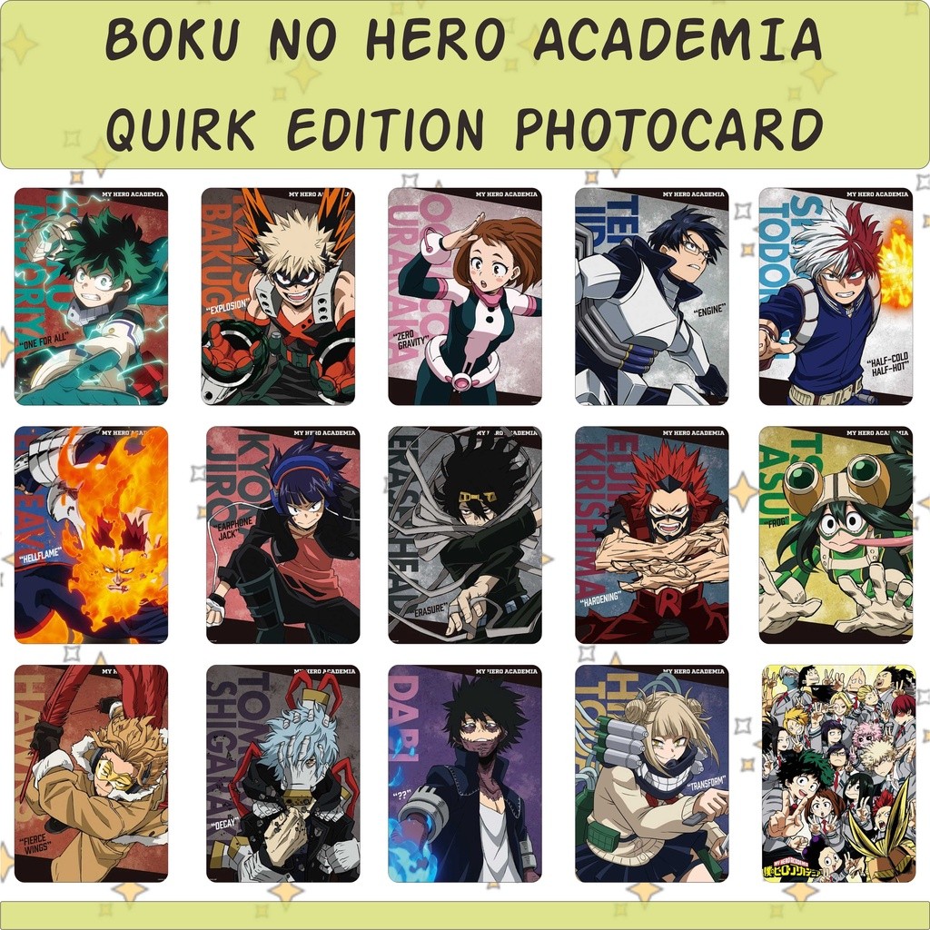 Boku NO HERO ACADEMIA QUIRK EDITION PHOTOCARD - Card Unofficial bo góc cán nhám 2 mặt