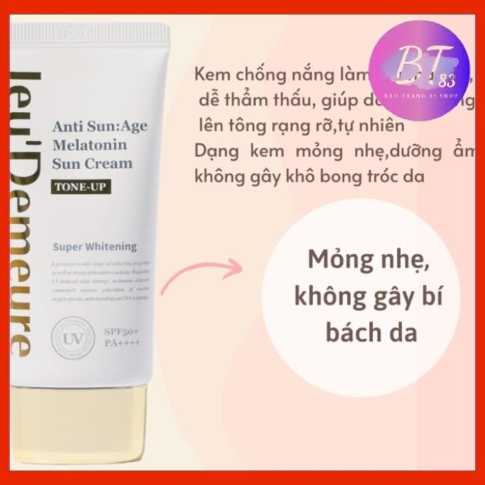 Kem Chống Nắng Nâng Tone Jeu'Demeure Anti Sun:Age Melatonin Sun Cream (Tone Up) SPF 50+/PA++++ 50g