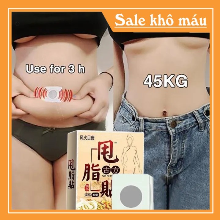 [Hộp 40 Miếng] Dán Tan Mỡ Bụng Đông Y Giảm Béo, Giảm Cân Đốt Cháy Mỡ Thừa (ngaanh_shop)