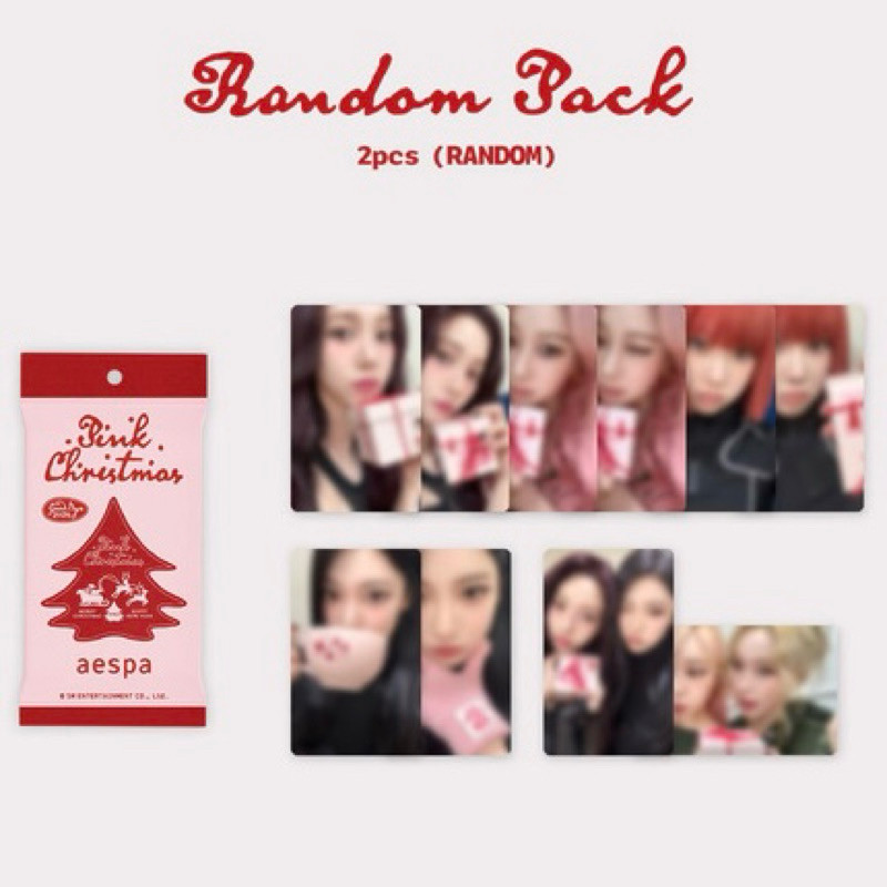 aespa 2024 PINK CHRISTMAS PHOTO CARD RANDOM PACK