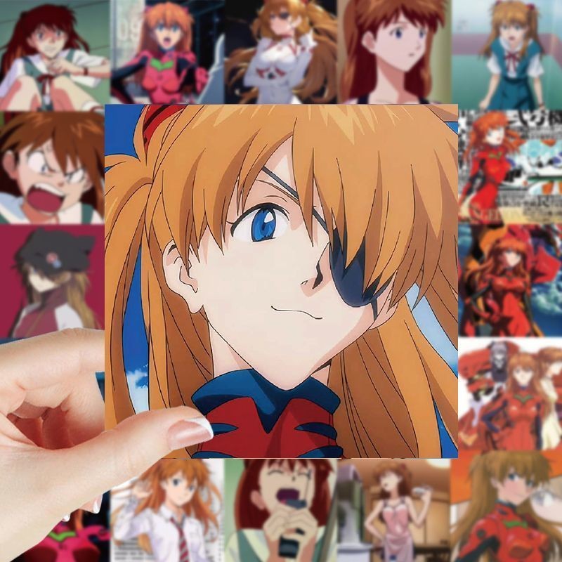 Hình dán Asuka Evangelion nhãn dán hình vuông Hình Vuông Hình dán trang trí DIY