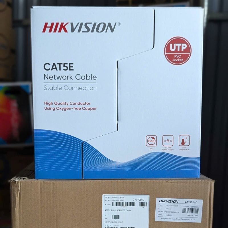 Dây mạng HIK CAT 5 XANH, (305m/cuộn) , DS-1LN5EUEC0