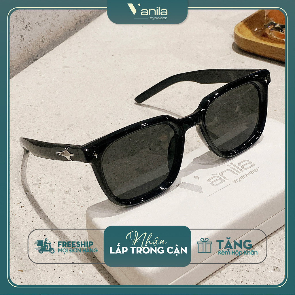 Kính râm nam nữ VANILA Ojo giúp ngăn tia UV, kính chữ V có thể cắt râm cận