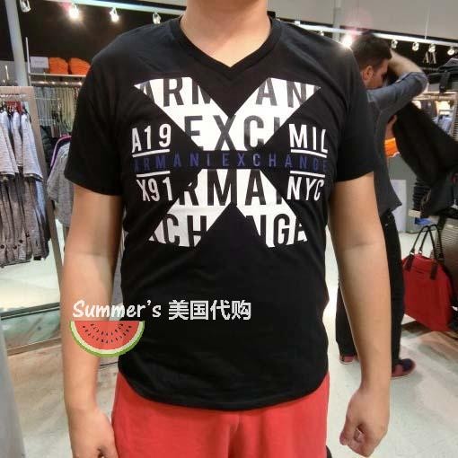 Armani Exchange AX Armani Nam Áo Thun Ngắn Tay Nam Nữ Cùng Phong Cách Áo Thun