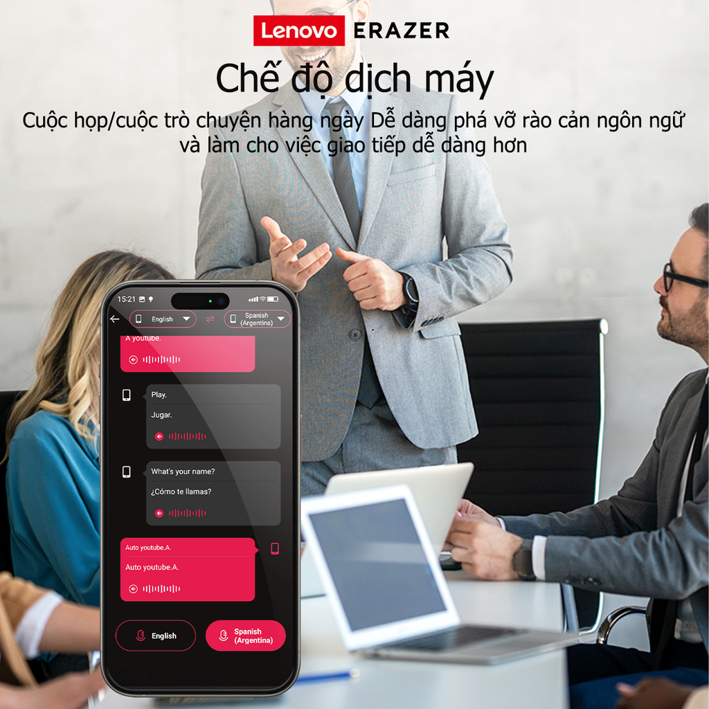 Lenovo ERAZER XF38 Tai Nghe Phiên Dịch AI Tai nghe dịch Tai nghe không dây Tai nghe dịch AI Bluetooth 5.4 Tai nghe dịch thời gian thực AI Tai nghe nhét tai chống nước IPX7 Màn hình cảm ứng thông minh LED Tai nghe chơi game | BigBuy360 - bigbuy360.vn
