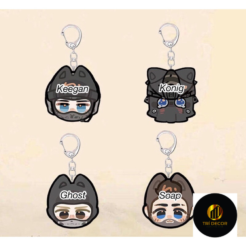 Móc khoá và pin cài Keegan, Konig, Ghost, Soap [ Call Of Duty ]