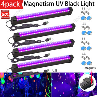 4 Đèn LED UV Tia Cực tím Đen Ống Đèn Cổng USB Ánh Sáng Tím KTV Thanh Dj Cho Fluorescen Phát Sáng Tiệc Tối Giai Đoạn Blacklight 5W