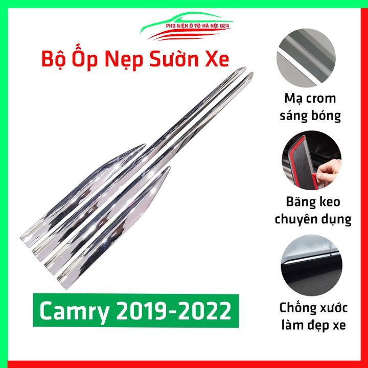 Bộ ốp nẹp sườn Camry 2019-2022 mạ crom trang trí làm đẹp xe