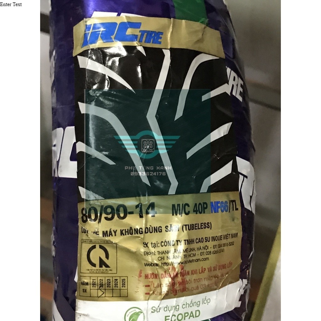 Vỏ Irc 80-90-100/90/14 Bánh Trước/Sau Airblade, Click, Vario, Vision, Pcx cũ và Bánh Sau SH mode đầu