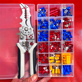 Bộ Kìm Cos Đa Năng 19 in 1 Kèm Hộp 300 Đầu Cos Thông Dụng - Kìm Tuốt Dây, Kìm Bấm Cos, Kìm Điện Chuyên Dụng Cho Thợ Điện