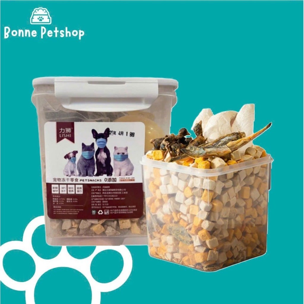 [Sale] Hộp thịt sấy Lishi 660gram cho chó mèo