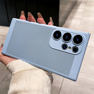 Ốp điện thoại lưới làm mát tản nhiệt cho Samsung Galaxy S22 S23 S24 S25 Ultra S22 + S23 + S24 + S25 Plus Bảo vệ toàn bộ ống kính Vỏ cứng mờ siêu mỏng