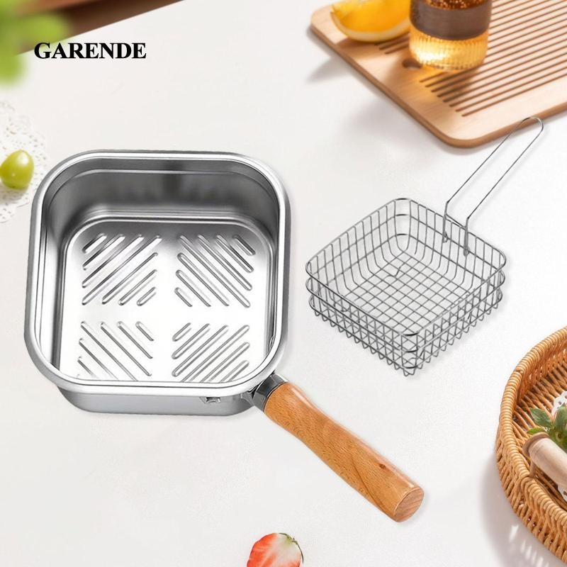 Nồi chiên sâu nhỏ ngoài trời Tay cầm thoải mái bằng thép không gỉ 2500ml Chảo chiên có giỏ đựng khoai tây chiên kiểu Pháp Gà