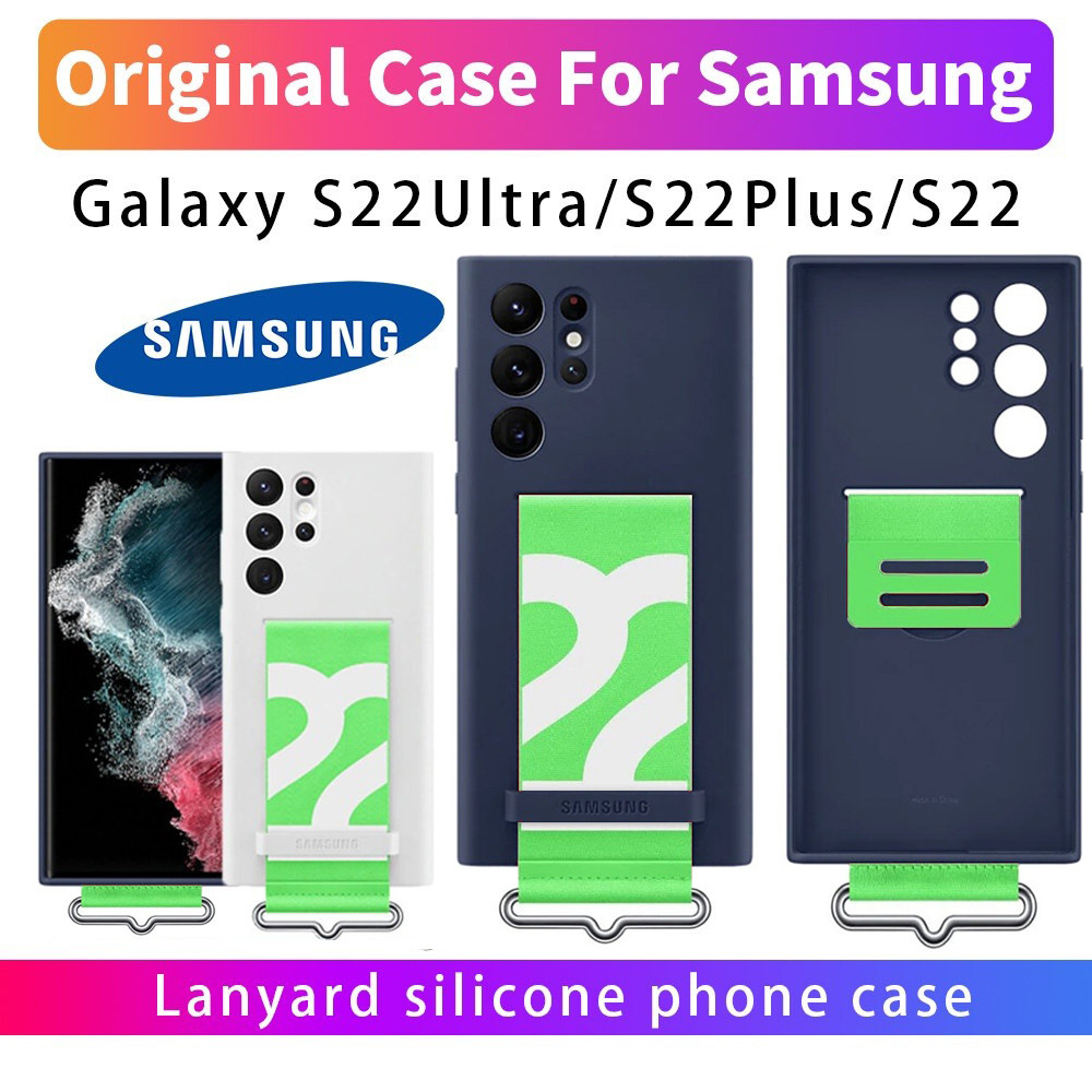 Mới Cho Samsung Galaxy S22 Ultra Ốp Lưng Silicon S22Ultra Chất Lượng Cao Có Dây Đeo Bảo Vệ Cho S22 U