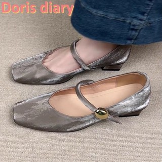 [Nhật ký Doris] Dép múa ba lê mũi vuông kiểu Pháp Design Sense