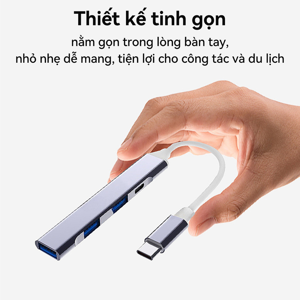 -CLUBLU- HUB Bộ Chia Cổng Chuyển Đổi USB3.0 to Type-C Lighting 4in1 cho PC MacBook Laptop Điện Thoại | BigBuy360 - bigbuy360.vn