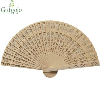  Gutgojo Rỗng Khiêu Vũ Tay Người Hâm Mộ Trang Trí Tiệc Trung Quốc Đấm Gỗ Đàn Hương Quạt Phụ Kiện Nhà In Trang Trí Cầm Tay Ảnh Chống Đỡ Dụng Cụ 