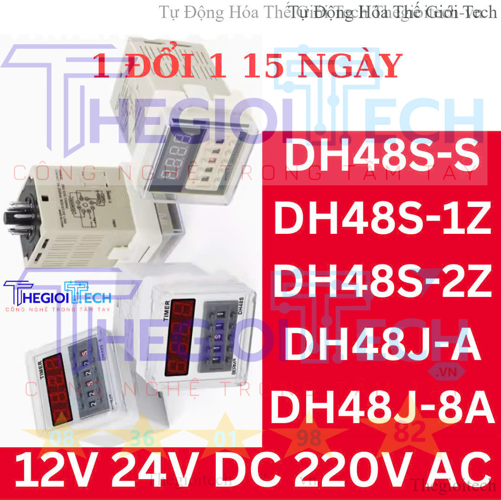 TH Bộ Đếm hẹn giờ IC Timer Counter điện tử Relay thời gian DH48 S 1Z DH48S 2Z 2ZH DH48S-S DH48J 12 2
