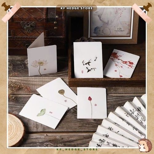 Thiệp quà tặng chúc mừng phong cách tối giản cổ trang, thiệp kraft vintage TTT - Kf Hedge Store