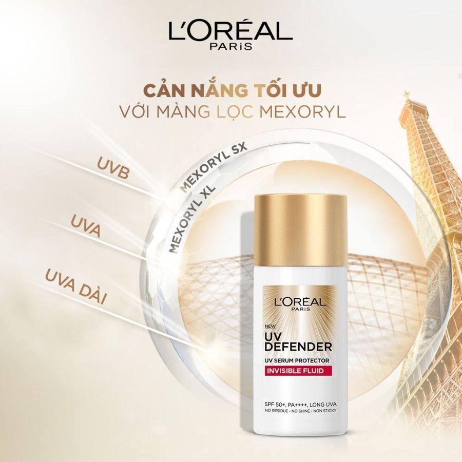 Kem Chống Nắng Loreal Paris UV Defender Serum Invisible Fluid Mỏng Nhẹ 50ml