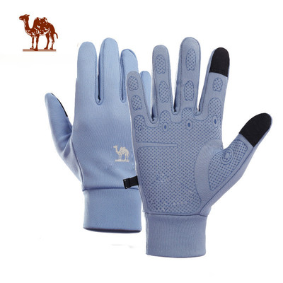 Găng tay cưỡi ngựa nam và nữ CAMEL CROWN  Găng tay mỏng thể thao ngoài trời ấm áp chống trượt màn hình cảm ứng