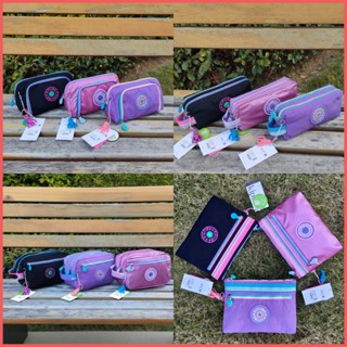 Hộp đựng bút chì hai lớp Rainbow, Túi trang điểm đầy màu sắc dành cho nữ, Túi đựng bút chống thấm nước bằng Nylon, Đồ dùng văn phòng và văn phòng phẩm dễ thương 0000