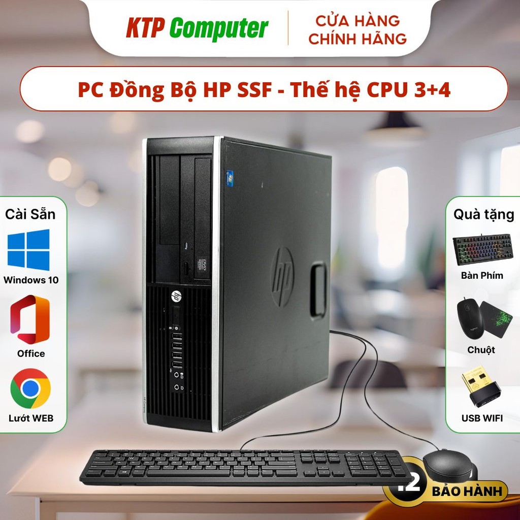 Máy Tính Đồng Bộ HP SSF - Core i3/i5/i7 Gen 3+4 (Tặng Phím & Chuột & USB WIFI)