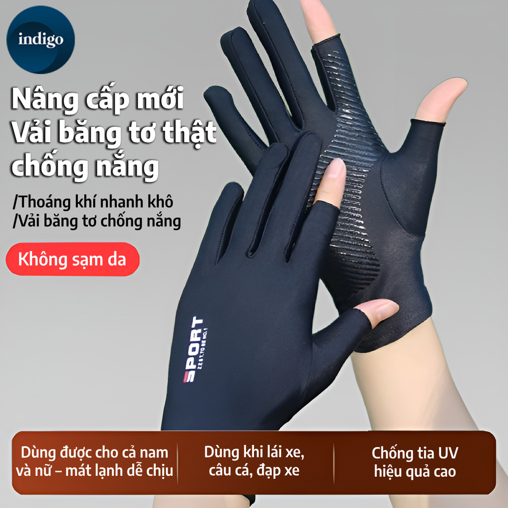 Găng tay ngắn lái xe,bao tay đi xe máy vải thun, chống nắng,chất liệu thoáng khí,thiết kế hai ngón tay,thoải mái khi mặc