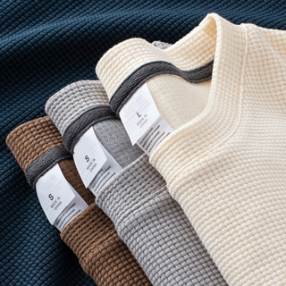 Áo thun nam ESEA tay ngắn kiểu Mỹ cổ điển dáng rộng và giản dị Nhật Bản bánh quế màu trơn phong cách trung tính