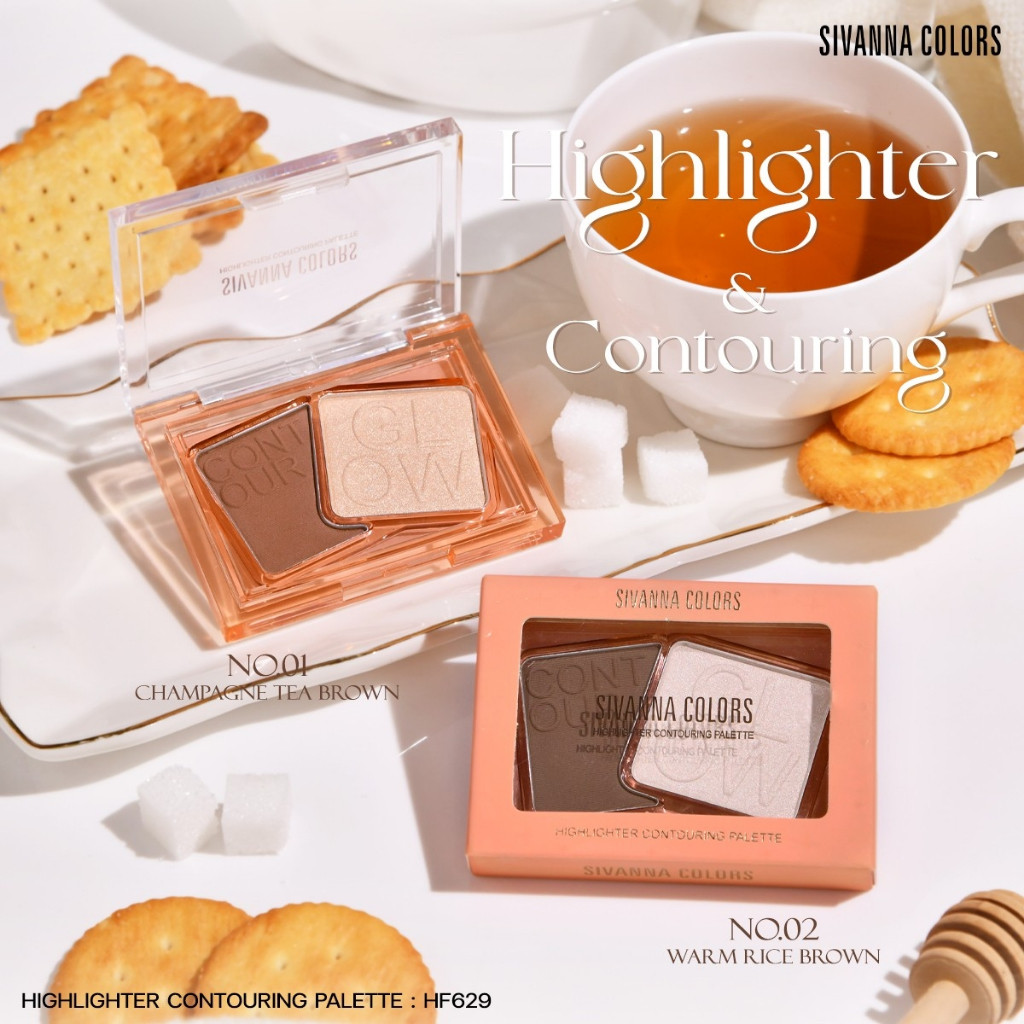 PHẤN TẠO KHỐI VÀ BẮT SÁNG SIVANNA COLORS HIGHLIGHTER CONTOURING PALETTE HF629 THÁI LAN - 18469