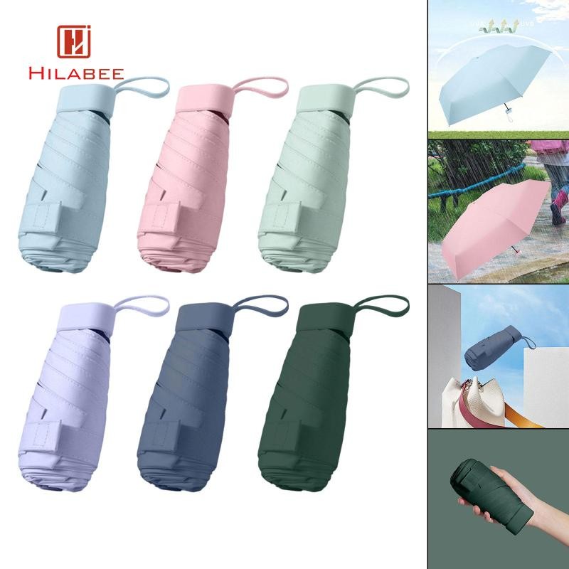 Ô gấp HILABEE 6 sườn Ô cá nhân Ô Mini nhẹ dành cho du lịch