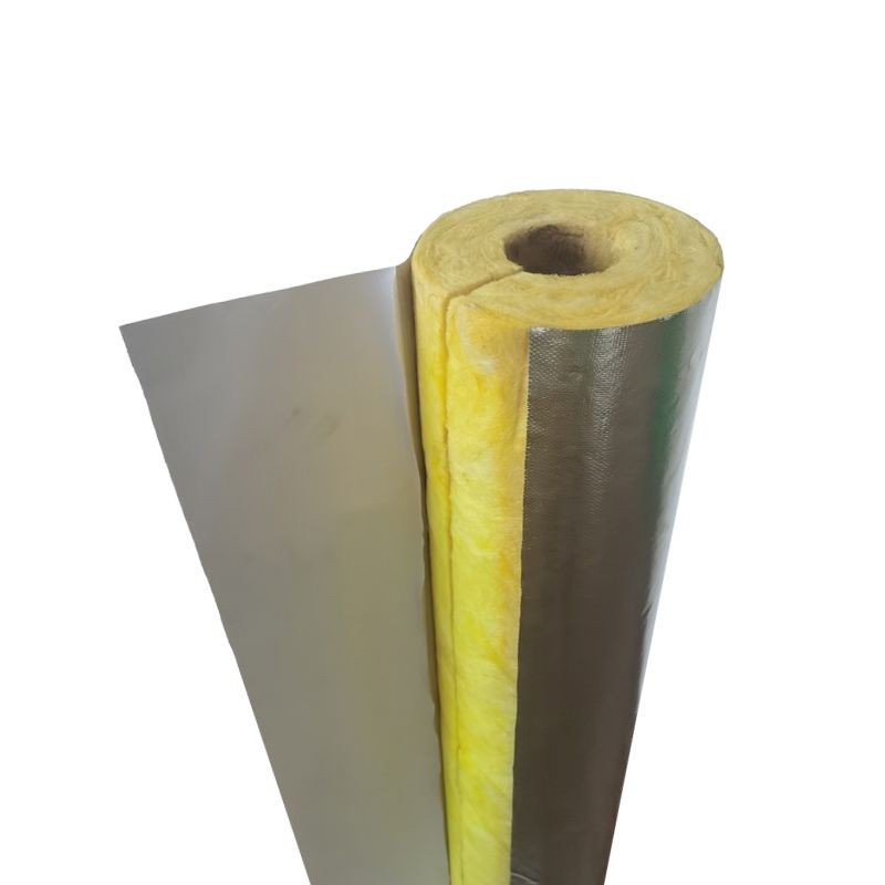 Ống cách nhiệt len thủy tinh ống len đá Ống lá nhôm tự dính mở ống cách nhiệt hơi nước chịu lửa