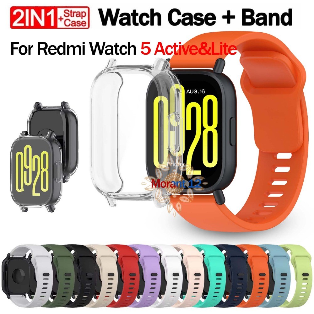 Ốp Lưng TPU + Dây Đeo Silicon Chính Hãng Cho Xiaomi Redmi Watch 5 Active & Lite Dây Đeo Thể Thao Cho