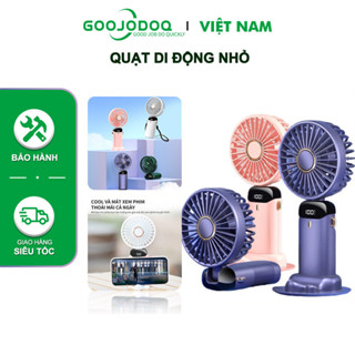 Quạt mini Goojodoq Màn hình kỹ thuật số LED có thể gập lại 5 tốc độ Quạt để bàn dễ thương
