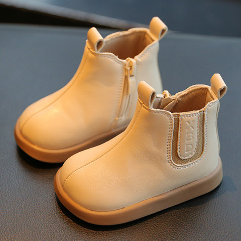 Giày bé gái Bốt ngắn bé gái mùa thu bốt trẻ em bốt Martin Bốt da bé trai giày tập đi trẻ em