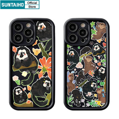Suntaiho Ngộ nghĩnh Vỏ Độc Đáo Họa Tiết Vườn Thú Ốp lưng Iphone 16 15 14 13 12 11 Pro Max IP 7 8 Plus Iphon X Xs XR Xs Max Silicon Mềm Cao Cấp Chống Sốc Ốp Lưng